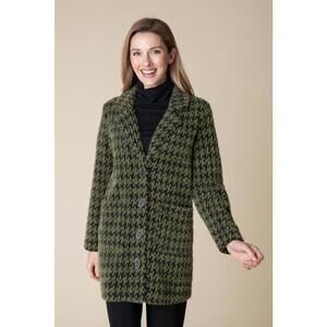 Chenille Houndstooth Car Coat